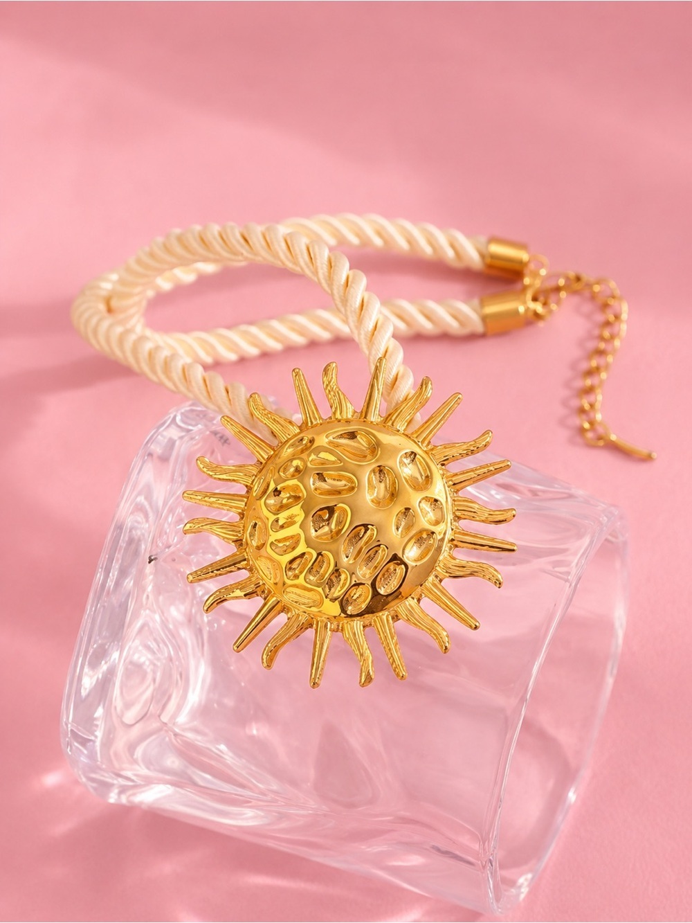 Sun Gold Cream Pendant Necklace